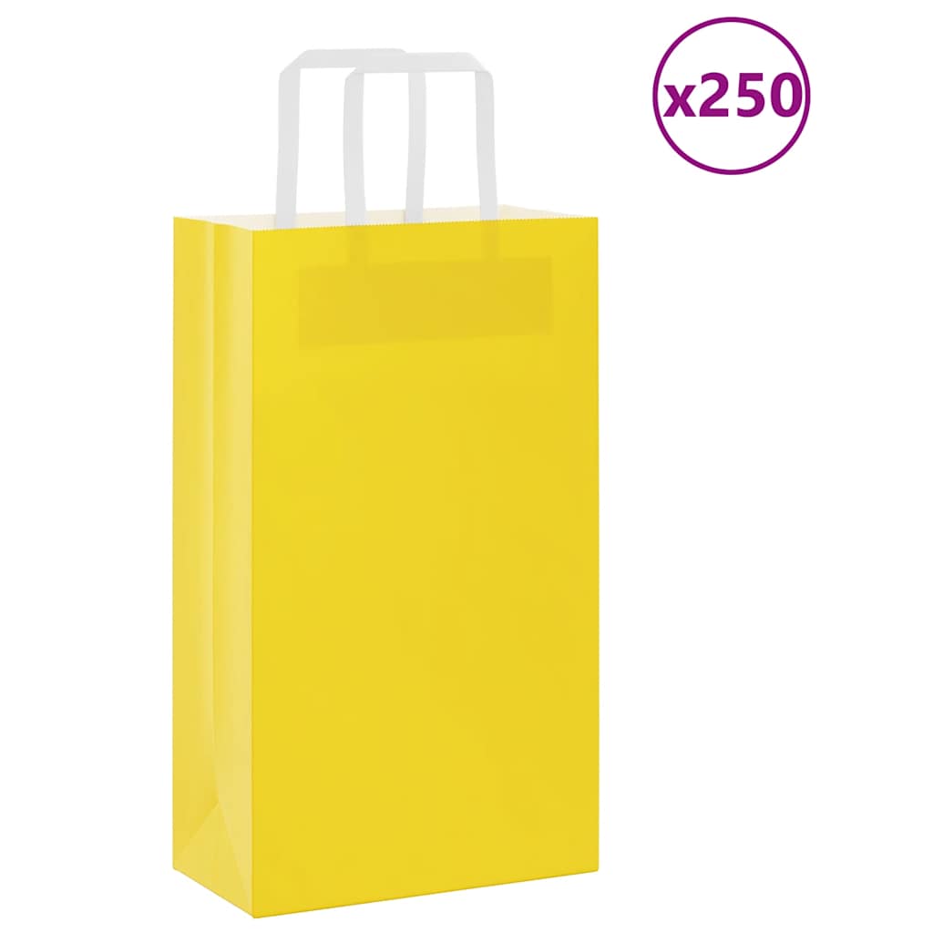 vidaXL Papieren zakken 50 st met hengsels 15x8x21 cm bruin