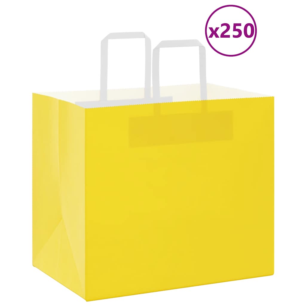vidaXL Papieren zakken 50 st met hengsels 15x8x21 cm bruin