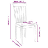 vidaXL Dining Chairs with Cushions 2 pcs Solid Rubberwood Brown