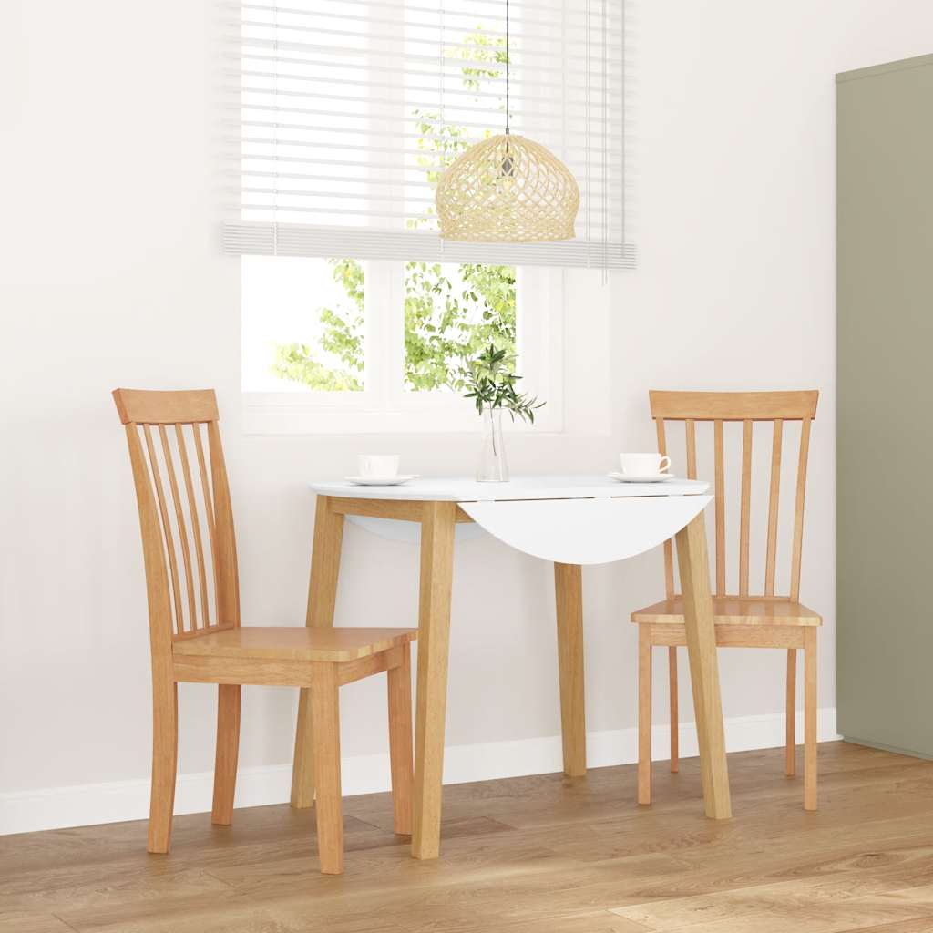 vidaXL Dining Chairs with Cushions 2 pcs Solid Rubberwood Brown