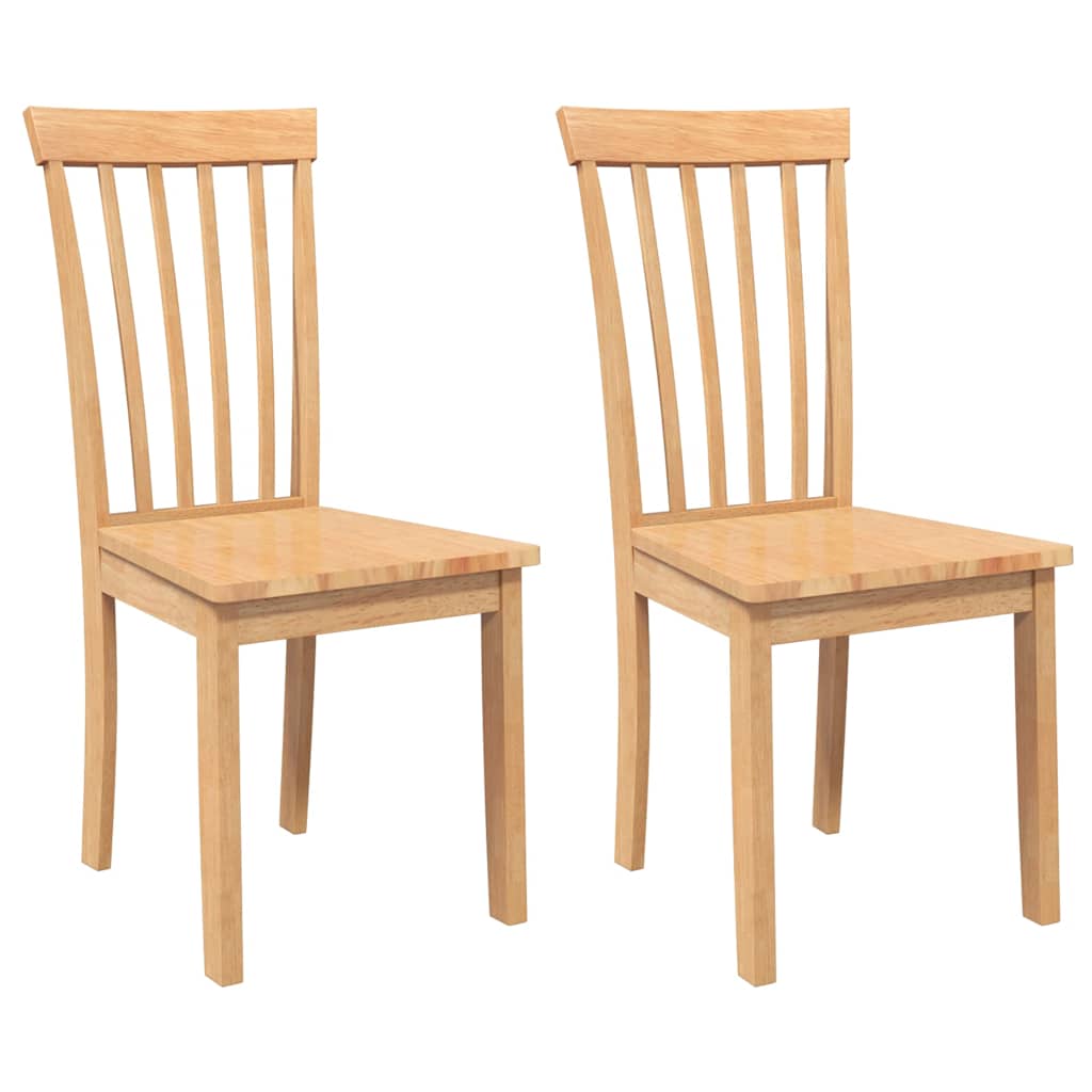 vidaXL Dining Chairs with Cushions 2 pcs Solid Rubberwood Brown