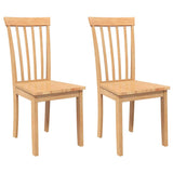 vidaXL Dining Chairs with Cushions 2 pcs Solid Rubberwood Brown