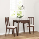 vidaXL Eetkamerstoelen met kussens 2 st massief hout wit