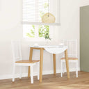 vidaXL Eetkamerstoelen met kussens 2 st massief hout wit