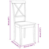 vidaXL Eetkamerstoelen 2 st massief hout rubber