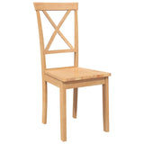 vidaXL Eetkamerstoelen 2 st massief hout rubber