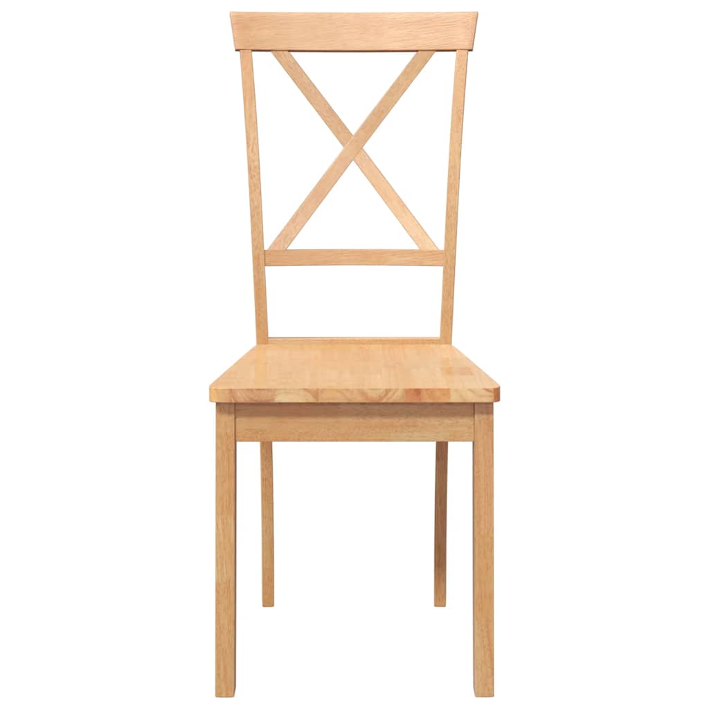 vidaXL Eetkamerstoelen 2 st massief hout rubber