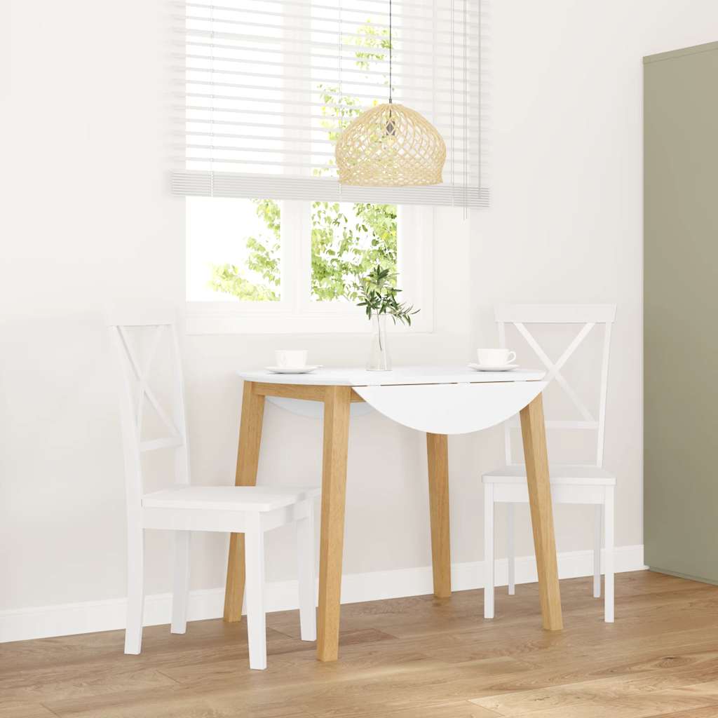 vidaXL Eetkamerstoelen 2 st massief hout rubber
