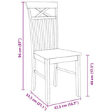 vidaXL Eetkamerstoelen 2 st massief hout rubber wit
