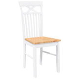 vidaXL Eetkamerstoelen 2 st massief hout rubber wit