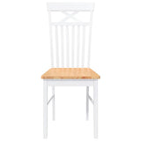 vidaXL Eetkamerstoelen 2 st massief hout rubber wit