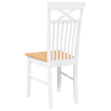 vidaXL Eetkamerstoelen 2 st massief hout rubber wit