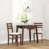 vidaXL Eetkamerstoelen met kussens 2 st massief hout rubber bruin
