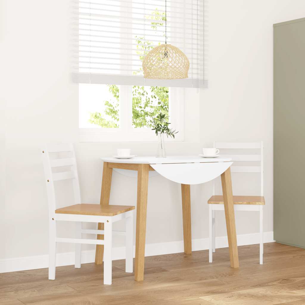 vidaXL Eetkamerstoelen met kussens 2 st massief hout rubber bruin