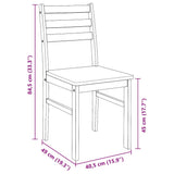 vidaXL Eetkamerstoelen met kussens 2 st massief hout rubber bruin