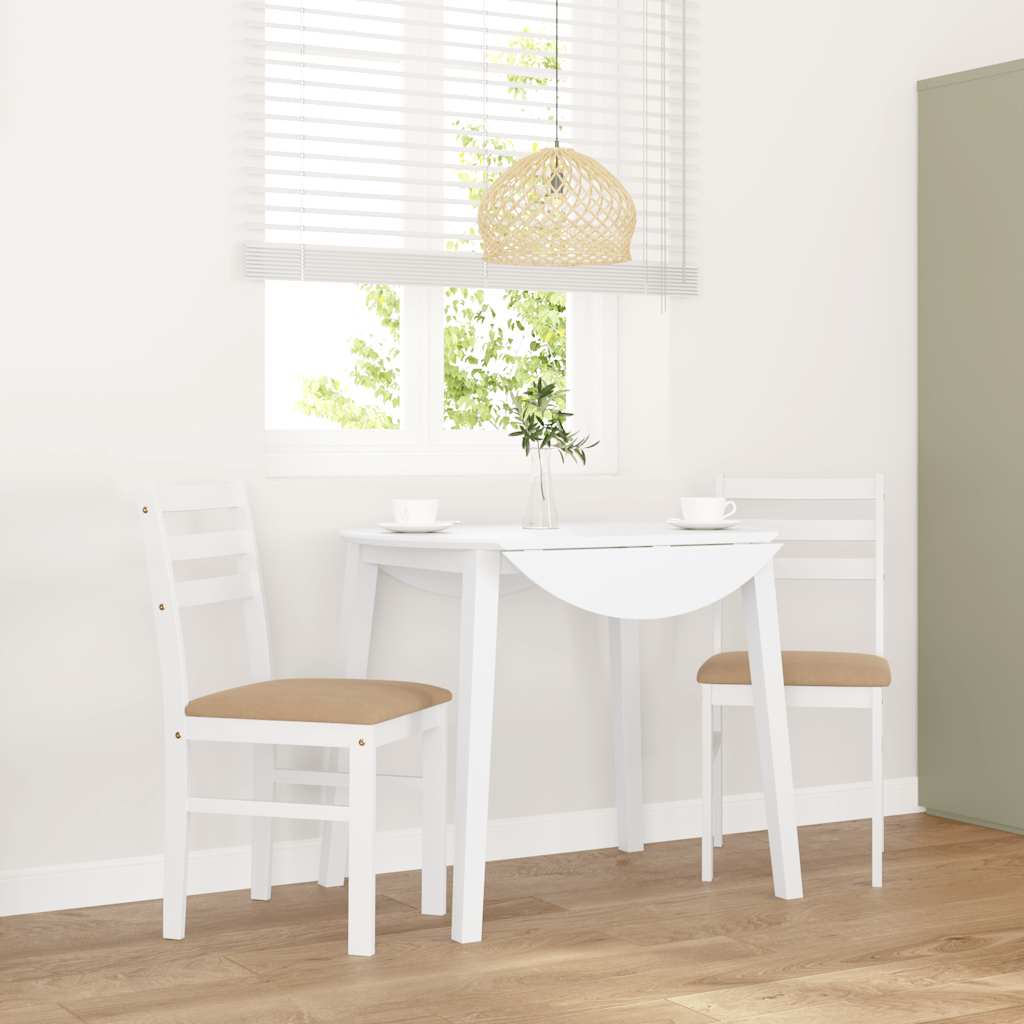 vidaXL Eetkamerstoelen met kussens 2 st massief hout rubber bruin