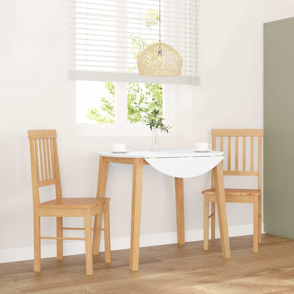 vidaXL Eetkamerstoelen met kussens 2 st massief hout rubber bruin