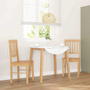 vidaXL Eetkamerstoelen met kussens 2 st massief hout rubber bruin
