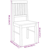 vidaXL Eetkamerstoelen met kussens 2 st massief hout rubber bruin