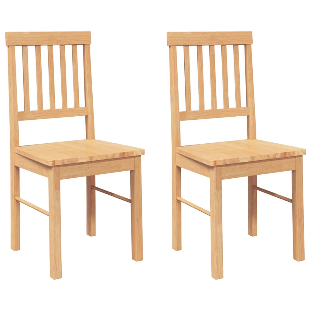vidaXL Eetkamerstoelen met kussens 2 st massief hout rubber bruin