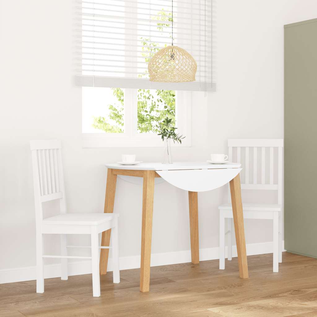 vidaXL Eetkamerstoelen met kussens 2 st massief hout rubber bruin