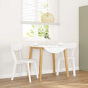 vidaXL Eetkamerstoelen 2 st massief hout rubber wit