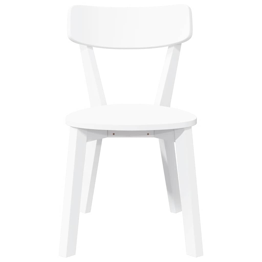 vidaXL Eetkamerstoelen 2 st massief hout rubber wit