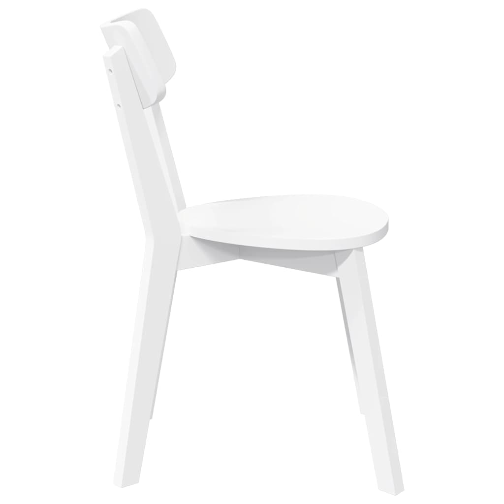 vidaXL Eetkamerstoelen 2 st massief hout rubber wit