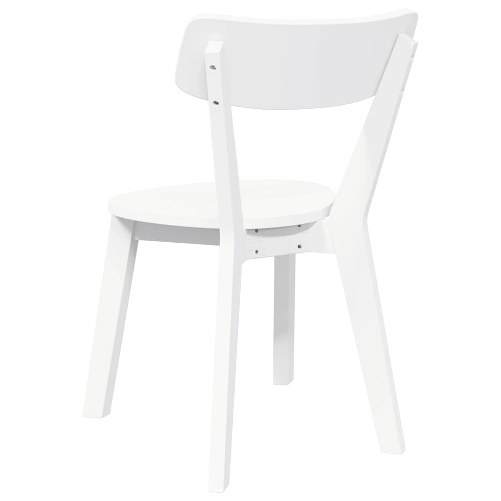 vidaXL Eetkamerstoelen 2 st massief hout rubber wit