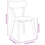 vidaXL Eetkamerstoelen 2 st massief hout rubber wit