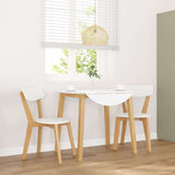 vidaXL Eetkamerstoelen 2 st massief hout rubber wit