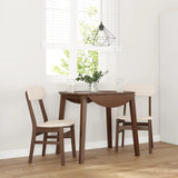 vidaXL Eetkamerstoelen met kussens 2 st massief hout rubber bruin