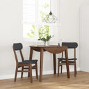 vidaXL Eetkamerstoelen met kussens 2 st massief hout rubber bruin