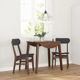 vidaXL Eetkamerstoelen met kussens 2 st massief hout rubber bruin