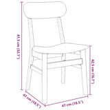 vidaXL Eetkamerstoelen met kussens 2 st massief hout rubber bruin