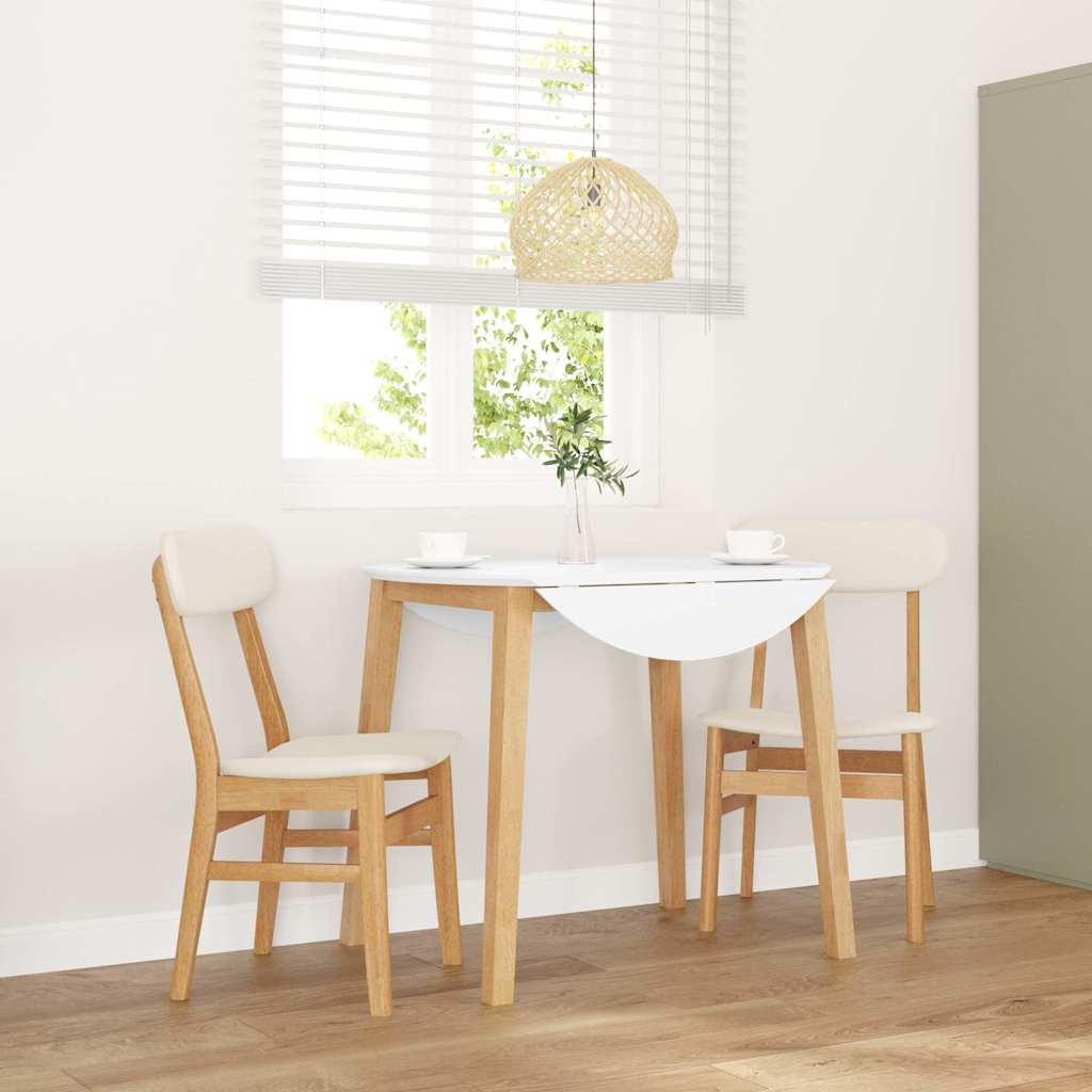 vidaXL Eetkamerstoelen met kussens 2 st massief hout rubber bruin