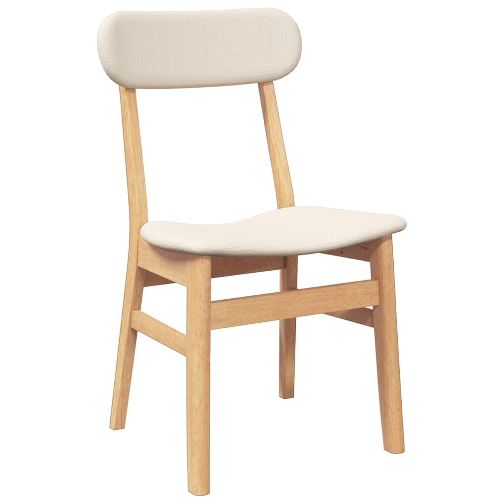 vidaXL Eetkamerstoelen met kussens 2 st massief hout rubber bruin