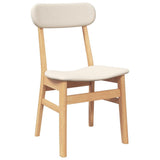 vidaXL Eetkamerstoelen met kussens 2 st massief hout rubber bruin