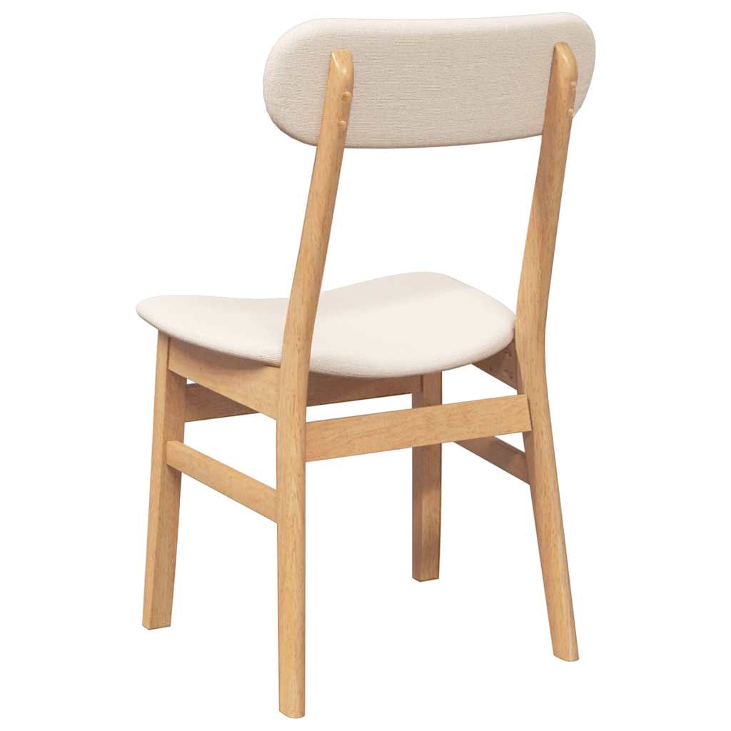 vidaXL Eetkamerstoelen met kussens 2 st massief hout rubber bruin
