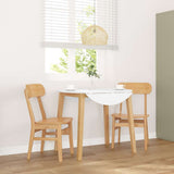 vidaXL Eetkamerstoelen met kussens 2 st massief hout rubber bruin