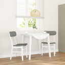 vidaXL Eetkamerstoelen met kussens 2 st massief hout rubber bruin