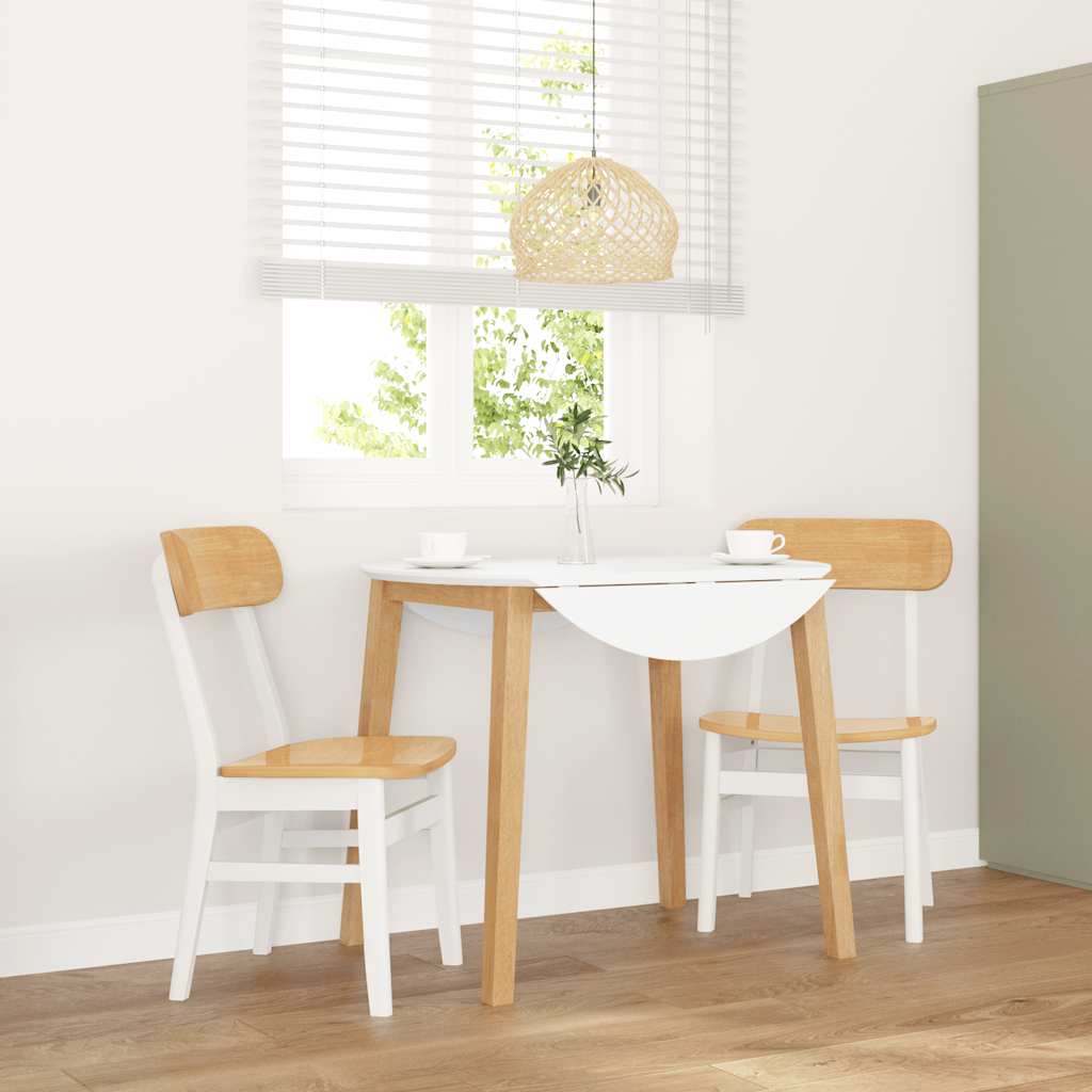 vidaXL Eetkamerstoelen met kussens 2 st massief hout rubber bruin