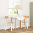 vidaXL Eetkamerstoelen met kussens 2 st massief hout rubber bruin