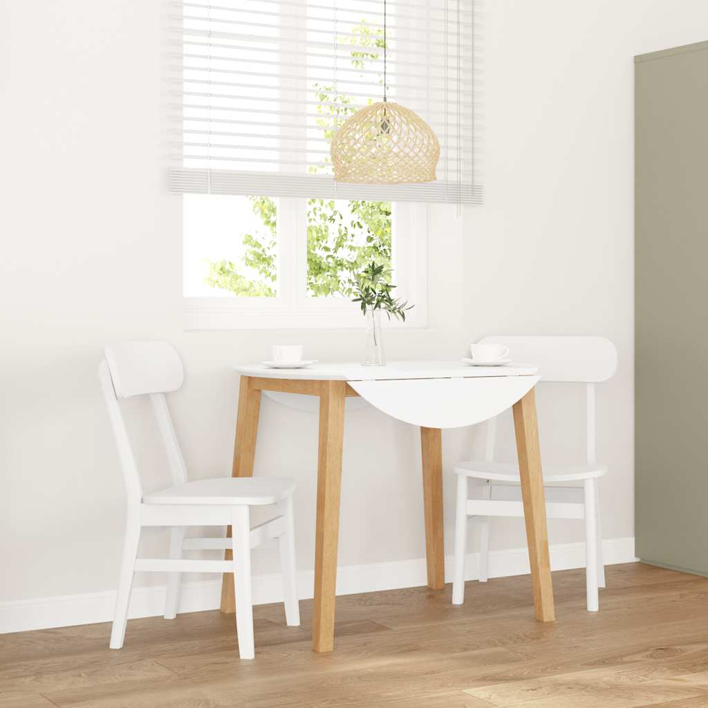 vidaXL Eetkamerstoelen met kussens 2 st massief hout rubber bruin