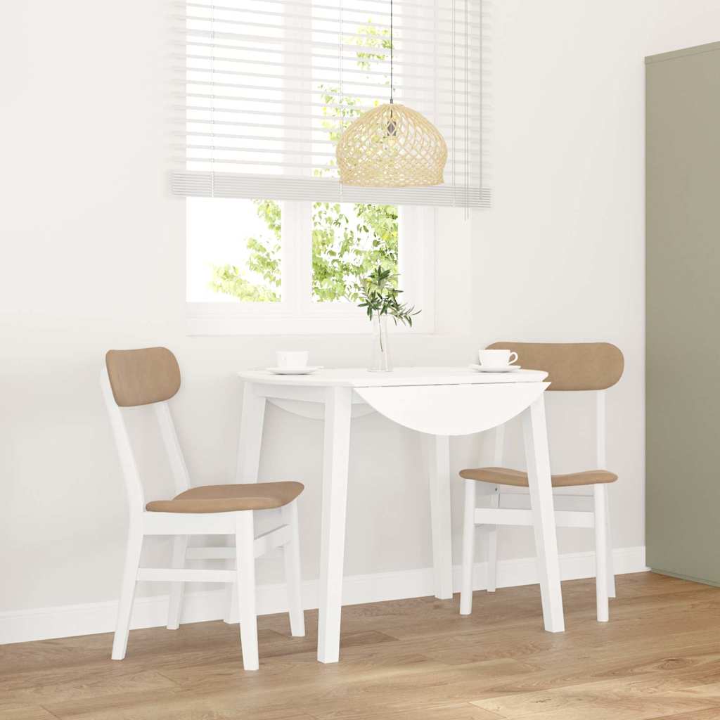 vidaXL Eetkamerstoelen met kussens 2 st massief hout rubber bruin