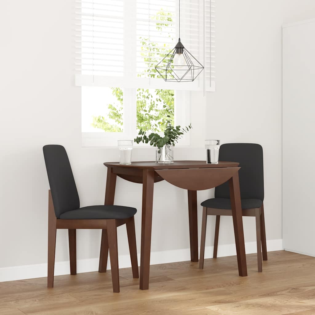 vidaXL Eetkamerstoelen met kussens 2 st massief hout rubber bruin