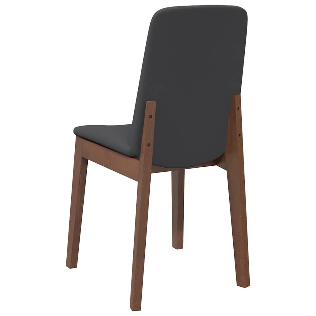 vidaXL Eetkamerstoelen met kussens 2 st massief hout rubber bruin