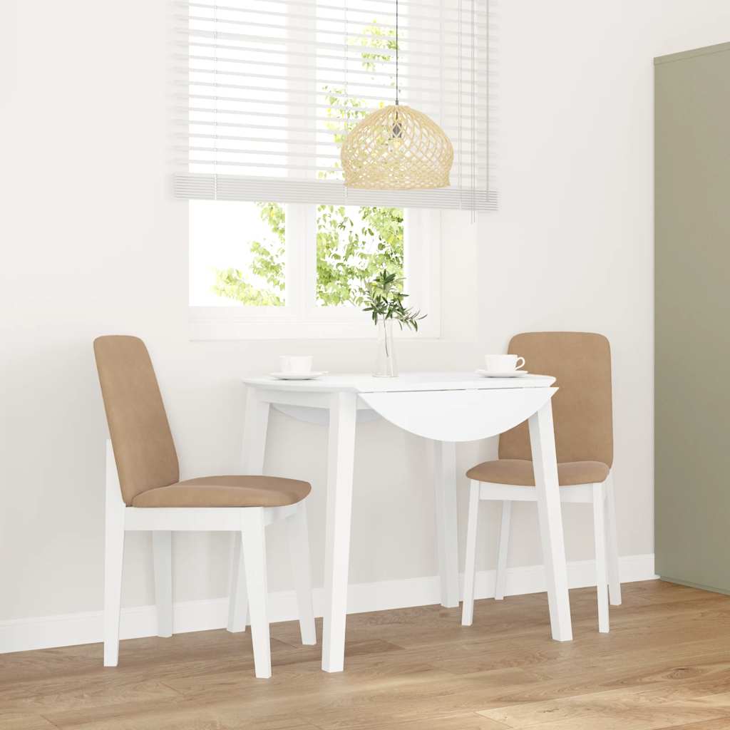 vidaXL Eetkamerstoelen met kussens 2 st massief hout rubber bruin