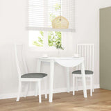 vidaXL Eetkamerstoelen met kussens 2 st massief hout rubber wit