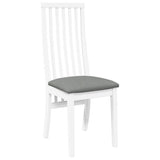vidaXL Eetkamerstoelen met kussens 2 st massief hout rubber wit